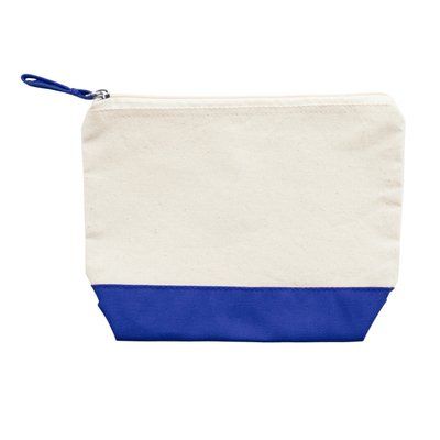 Neceser multiusos de algodón bicolor Crudo/Royal