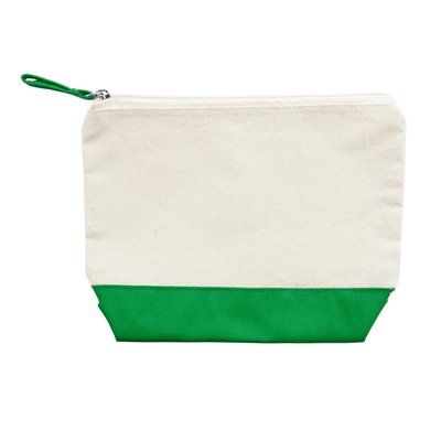 Neceser multiusos de algodón bicolor CRUDO/VERDE HELECHO Talla Única Adulto