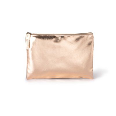Neceser multiusos de polipiel brillante Rosa Dorado