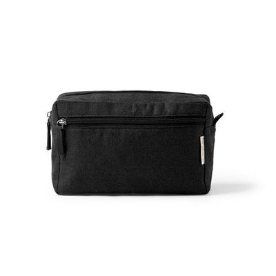 Neceser multiusos de tela de cáñamo Negro