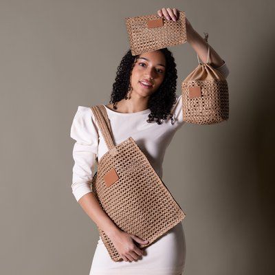 Neceser de papel de rafia