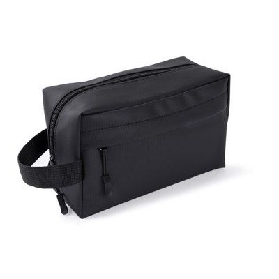 Neceser PU con bolsillo y asa lateral Negro