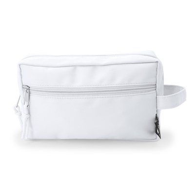 Neceser RPET con bolsillo lateral Blanco