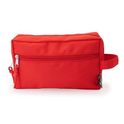 Neceser RPET con bolsillo lateral Rojo