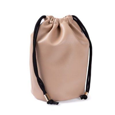 Neceser tipo bolsa de PU con forro interior Beige