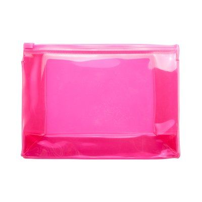 Neceser transparente con cierre hermético Fucsia