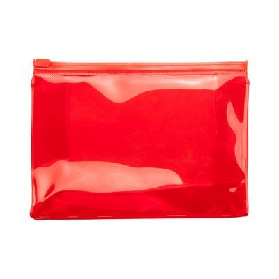 Neceser transparente con cierre hermético Rojo