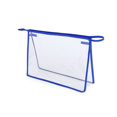 Neceser transparente con ribetes de refuerzo Azul