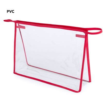 Neceser transparente con ribetes de refuerzo