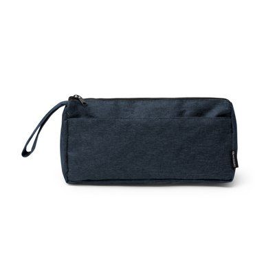 Neceser triangular con bolsillo exterior 300D RPET Denim Vigore
