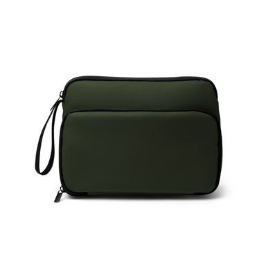 Neceser triangular de PU con compartimentos Verde Oscuro