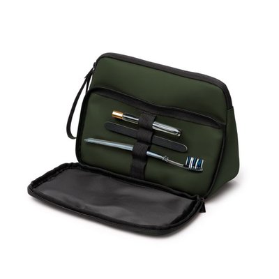 Neceser triangular de PU con compartimentos