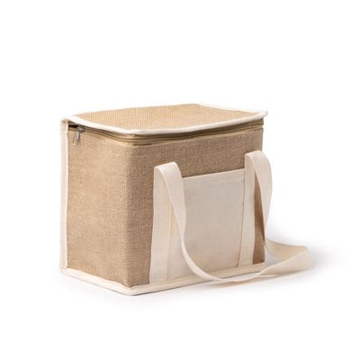 Nevera de yute isotérmica con bolsillo