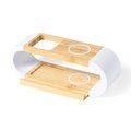 Organizador y Cargador Doble 10W Bambú Bla