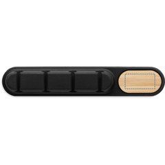 Organizador de cables de silicona con detalle de bambú | Frontal | 20 x 10