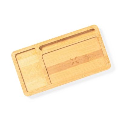 Organizador Cargador 15W USB Bambú