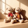 Oso de peluche con Bufanda Natural