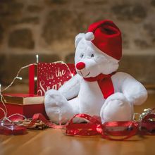Oso de peluche navideño White / Red