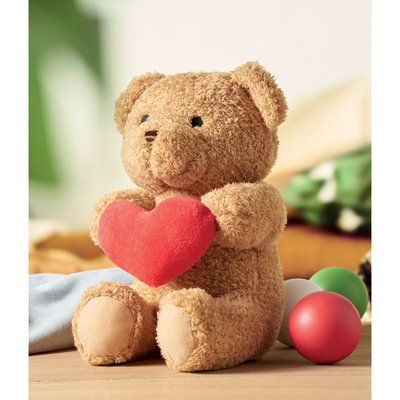 Osito de peluche 23cm con corazón rojo