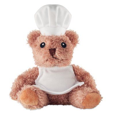 Osito de peluche cocinero con gorro Blanco