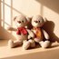 Oso de peluche con Bufanda Natural