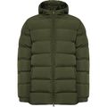 Parka acolchada Capucha fija con visera Verde Militar Oscuro S