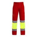 Pantalón con Forro Polar Alta Visibilidad ROJO LABORAL/AMARILLO FLÚOR 52