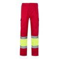 Pantalón multibolsillos con bandas reflectantes Rojo 4Xl