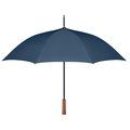 Paraguas ecológico de pongee RPET 190T 23" con mango de madera Azul