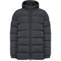 Parka acolchada Capucha fija con visera Plomo Oscuro M