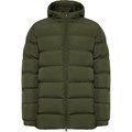 Parka acolchada Capucha fija con visera Verde Militar Oscuro Xl