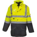 Parka alta visibilidad impermeable Hi Vis Yellow / Navy XXL