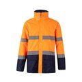 Parka con bandas reflectantes y capucha Azul Marino 4Xl