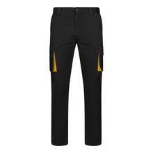Pantalón elástico con 6 bolsillos Negro/Amarillo 34