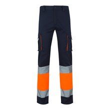 Pantalón elástico con bandas reflectantes Azul Marino 4Xl