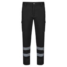 Pantalón elástico bicolor Negro 34