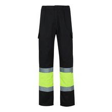 Pantalón multibolsillos con bandas reflectantes Negro 4Xl