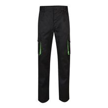 Pantalón sarga multibolsillos bicolor Negro 34