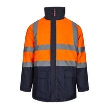 Parka 4 en 1 con cremallera y gorro oculto Azul Marino 4Xl
