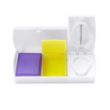 Pastillero con cortador de comprimidos Blanco