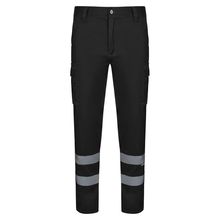 Pantalón elástico bicolor Negro 34