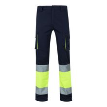 Pantalón elástico con bandas reflectantes Azul Marino/Amarillo 4Xl