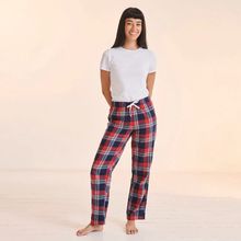 Pantalón Tartán de algodón para mujer Red / Navy Check Xxs
