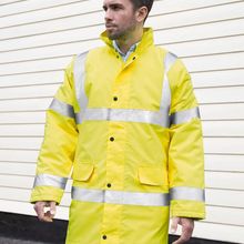 Parka alta viibilidad con capucha oculta Fluorescent Yellow S