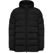 Parka acolchada Capucha fija con visera Negro S