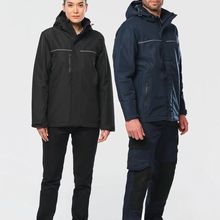 Parka impermeable con capucha y forro polar Black Xs