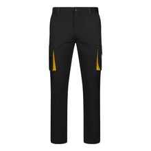 Pantalón elástico con 6 bolsillos Negro/Amarillo 34