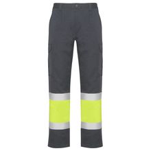 Pantalón multibolsillos alta visibilidad Plomo/Amarillo Fluor 38