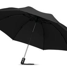 Paraguas cromado de 23 pulgadas plegable y reversible Negro
