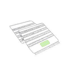 Pareo toalla 2 en 1 de rayas en algodón orgánico | Centrado en la parte inferior | 200 x 110